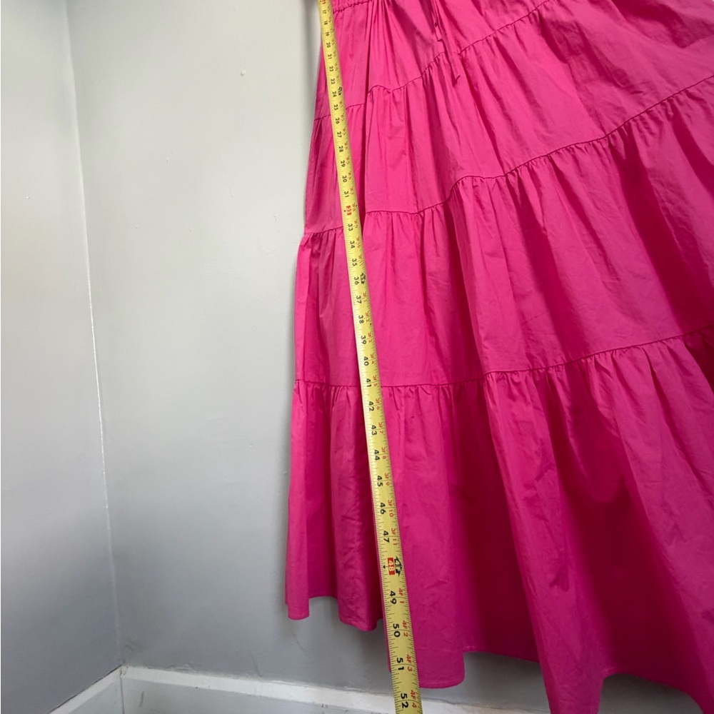 Pink maxi dress with ruffles and stepped skirt - Picture 10 of 11
